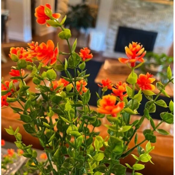 New Artificial Flowers Outdoor Plastic Plants - 12 Bundles Outside Face Mums - Picture 3 of 3